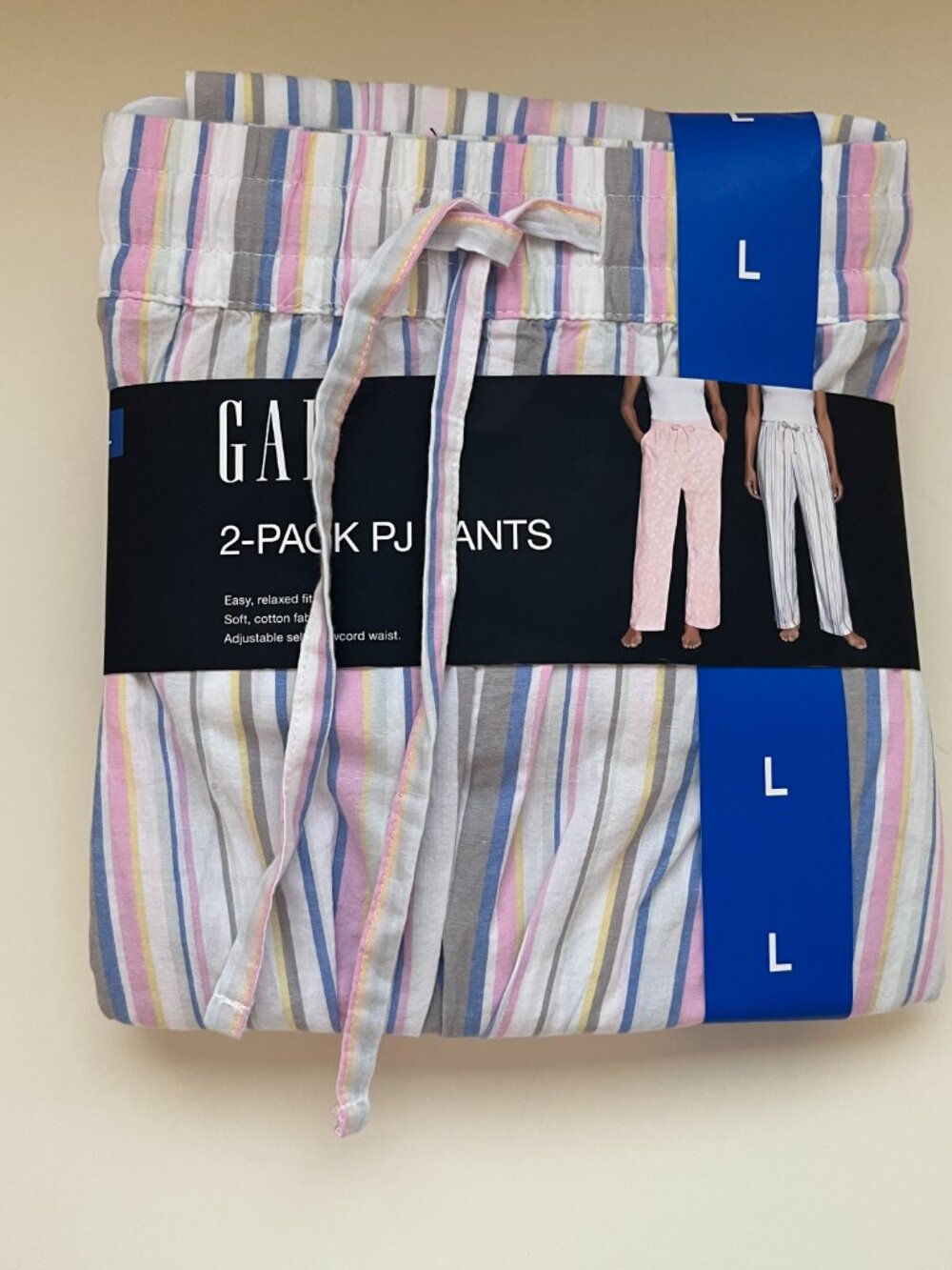 Gap Cotton Lounge Pajama Pants 2-Pack floral stripes pastel - Picture 3 of 12